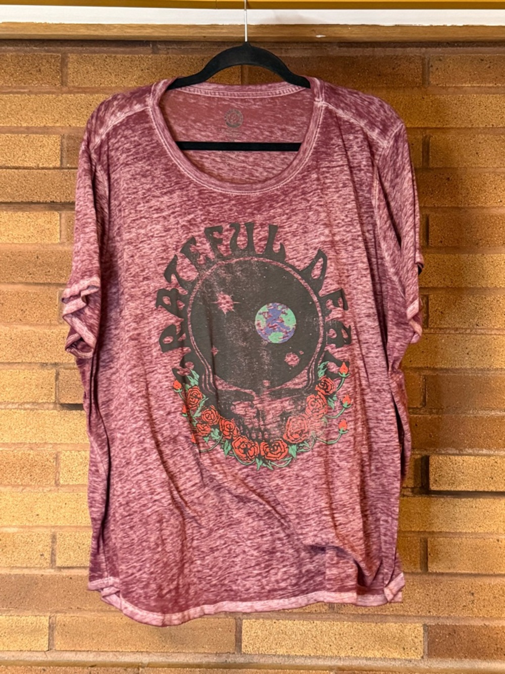 Maurice’s Grateful Dead Healed Skull Graphic Women's Burnout Tee -Purple
